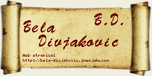 Bela Divjaković vizit kartica